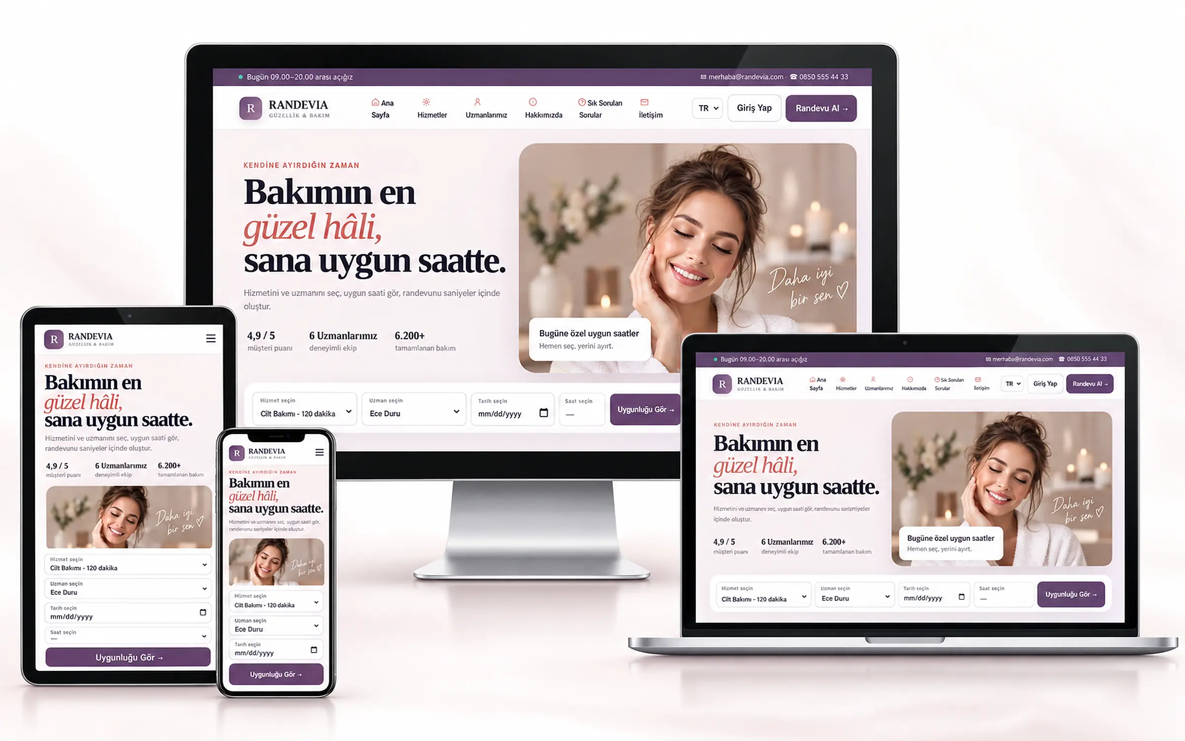 RANDEVIA – Güzellik Merkezi, Kuaför ve Spa Online Randevu Sistemi