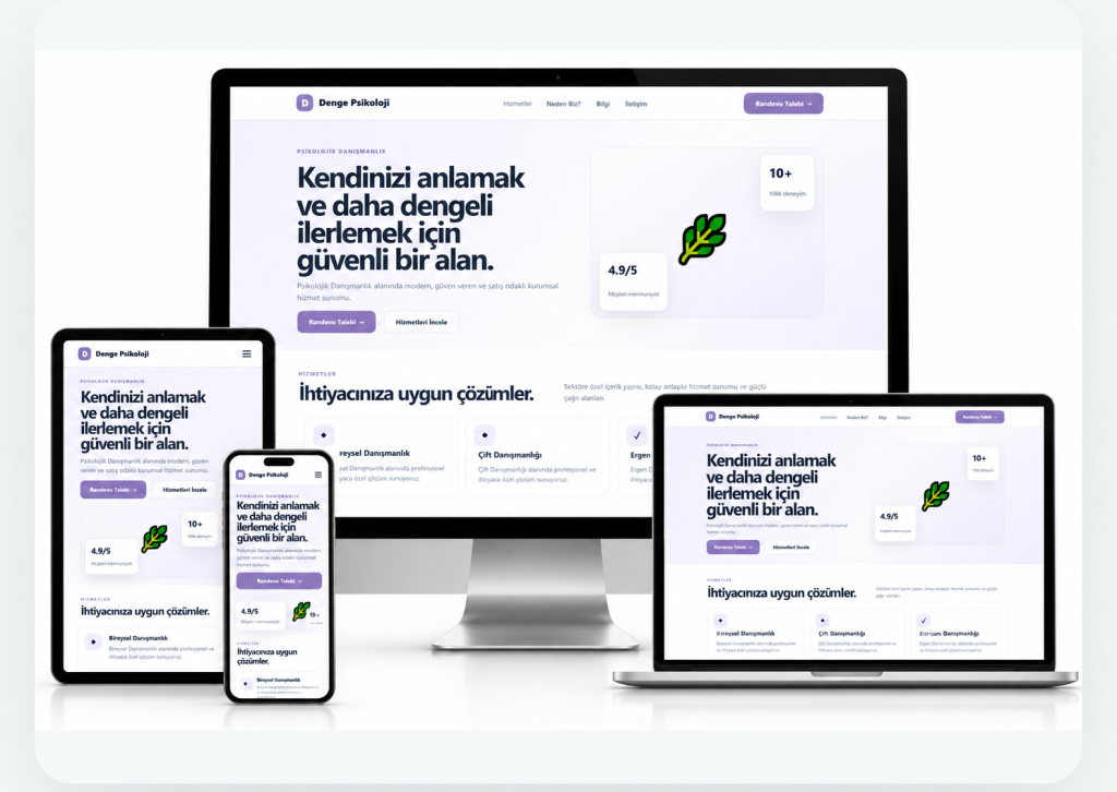 DENGE – Psikolojik Danışmanlık Merkezleri İçin Profesyonel Web Sitesi