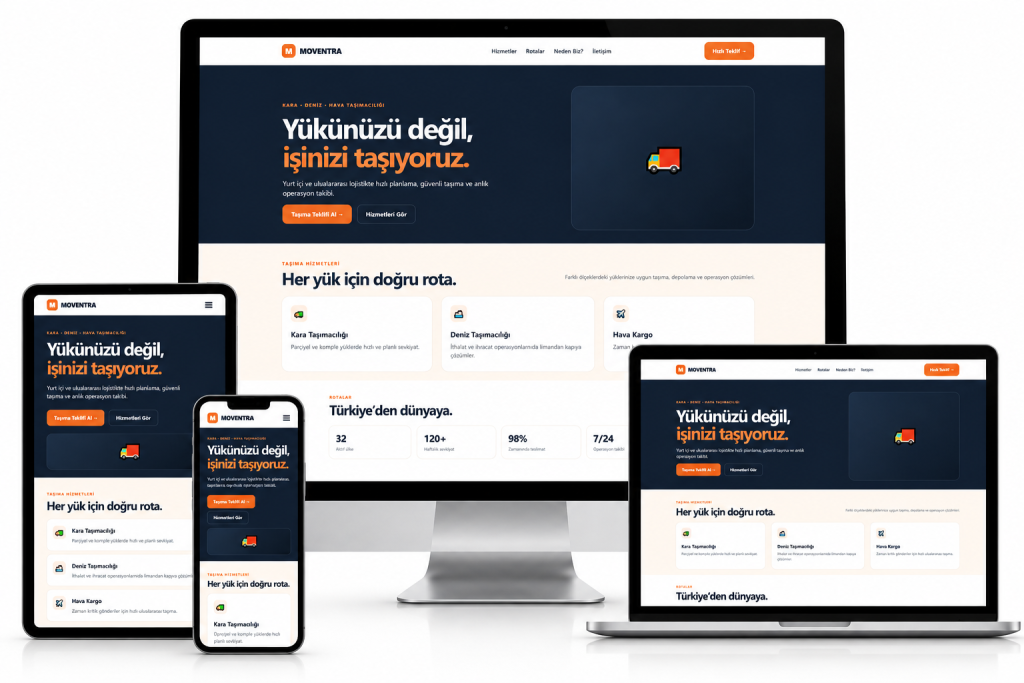MOVENTRA – Lojistik ve Taşımacılık Firmaları İçin Profesyonel Web Sitesi