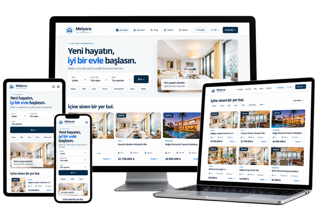 MELYORA | Emlak ve Gayrimenkul Firmaları İçin Profesyonel Web Sitesi