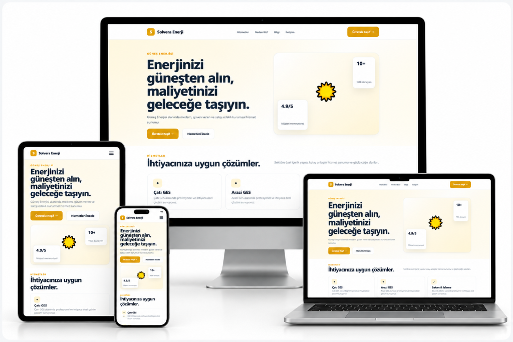 SOLVERA – Güneş Enerjisi Firmaları İçin Profesyonel Web Sitesi