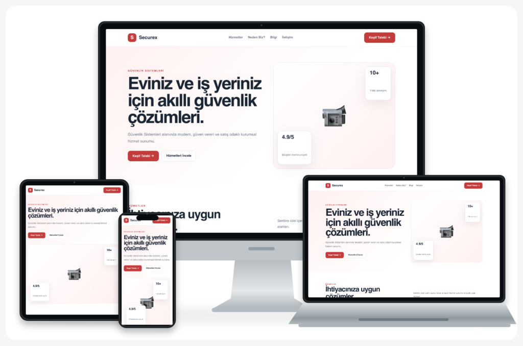SECUREX – Güvenlik Sistemleri Firmaları İçin Profesyonel Web Sitesi